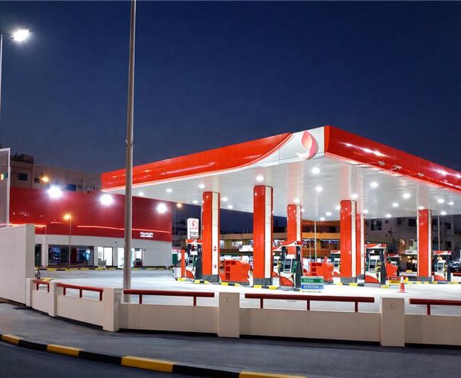 Bapco Petrol station built by contractor in Bahrain, Poullaides Construction Company
