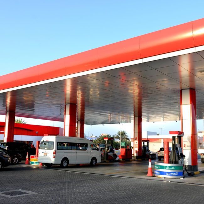 Bapco Petrol station built by contractor in Bahrain, Poullaides Construction Company