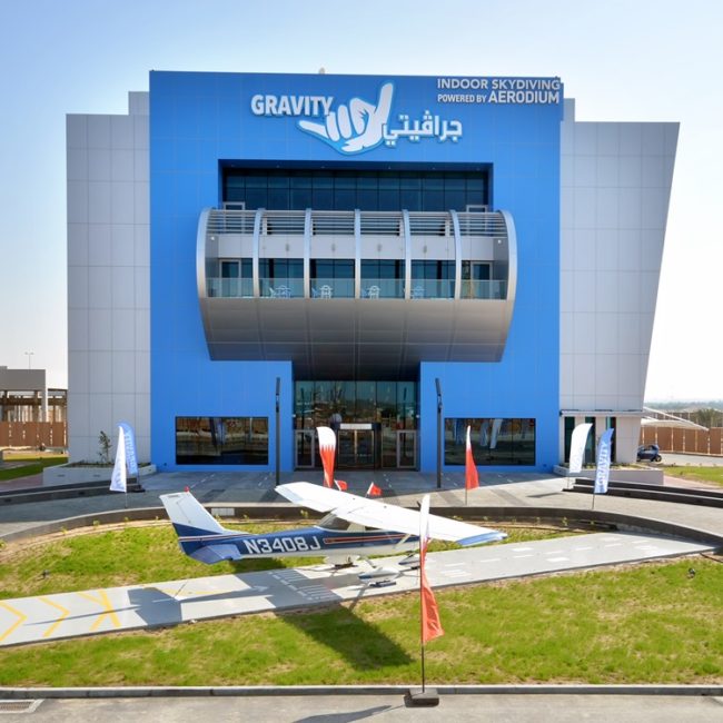 Gravity indoor skydiving Bahrain built by contractor in Bahrain, Poullaides Construction Company